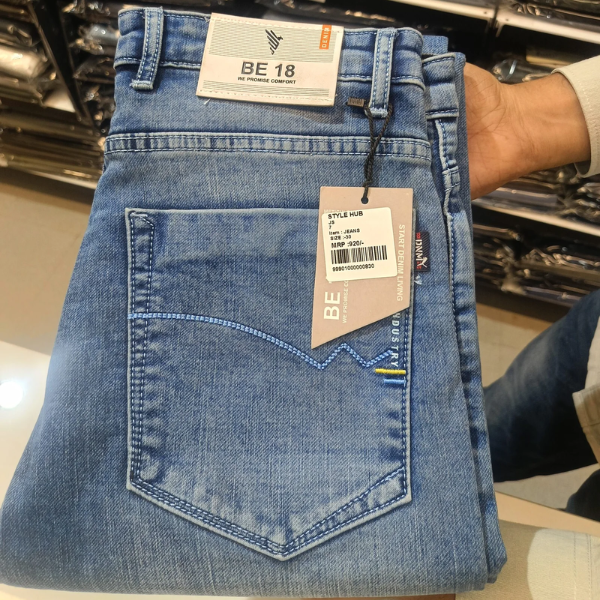 Men’s Light Blue Regular Fit Jeans - Image 2