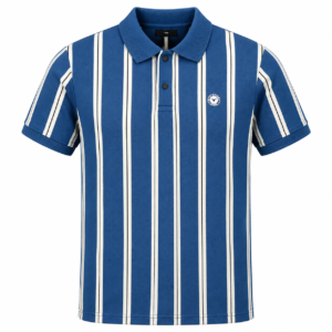 Men’s Blue Striped Polo T-Shirt
