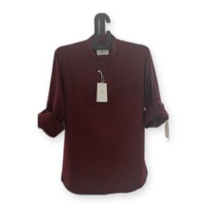 Men’s Short Plain Kurta – Maroon
