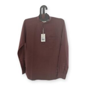 Men’s Short Plain Kurta – Wine