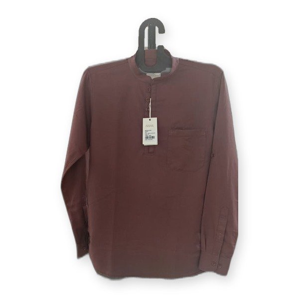 Men’s Short Plain Kurta – Wine